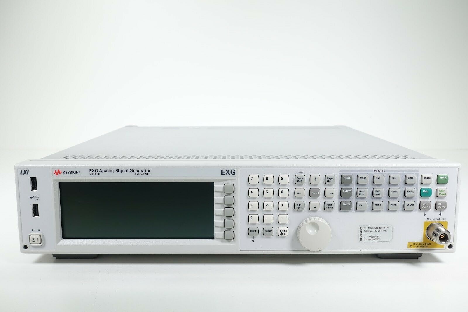 Agilent / Keysight N5171B EXG X-Series RF Analog Signal Generator, 9 kHz to 6 GHz