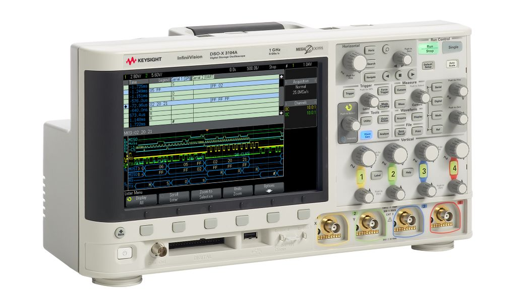 Agilent / Keysight DSOX3104A Oscilloscope: 1 GHz, 4 Analog Channels