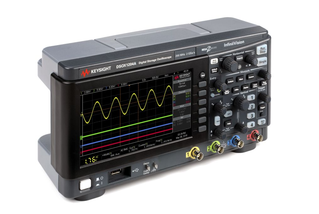 Agilent / Keysight DSOX1204A Oscilloscope: 70/100/200 MHz, 4 Analog Channels