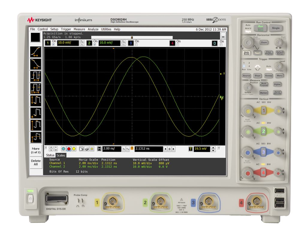 Agilent / Keysight DSO9024H High-Definition Oscilloscope: 250 MHz, 4 Channels