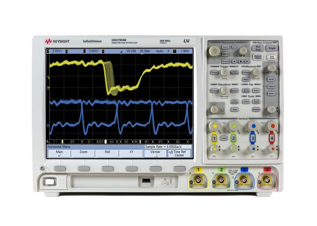 Agilent / Keysight DSO7054B Oscilloscope: 500 MHz, 4 Analog Channels