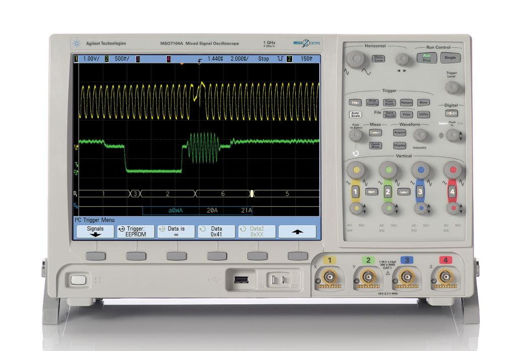 Agilent / Keysight DSO7034A Oscilloscope: 350 MHz, 4 analog channels