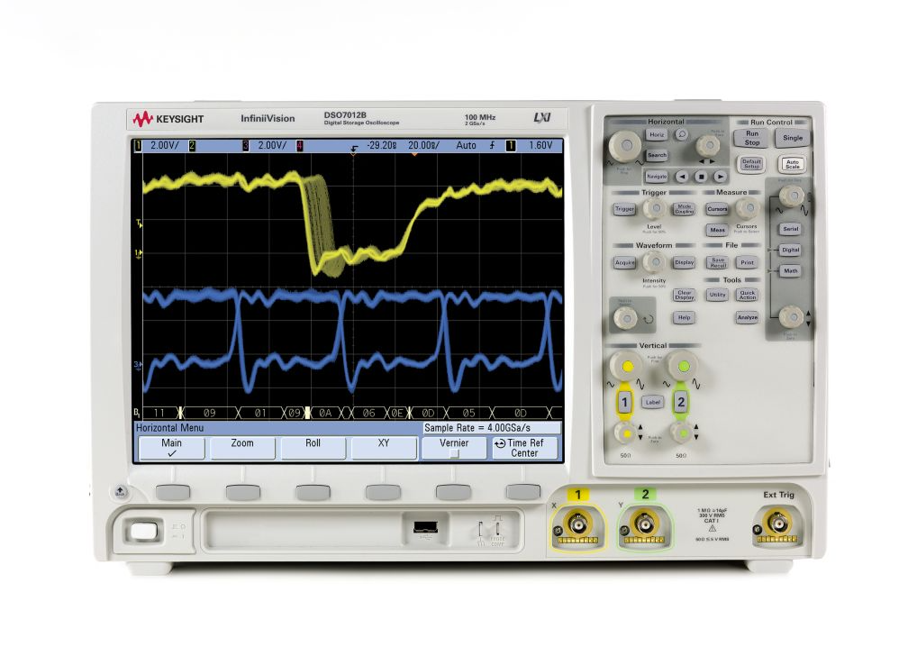 Agilent / Keysight DSO7012B Oscilloscope: 100 MHz, 2 Analog Channels