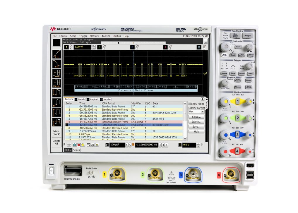Agilent / Keysight MSO9064A Mixed Signal Oscilloscope: 600 MHz, 4 Analog Plus 16 Digital Channels