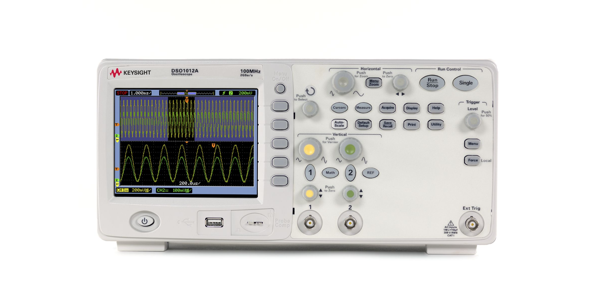Agilent / Keysight DSO1012A Oscilloscope, 100 MHz, 2 Analog Channels