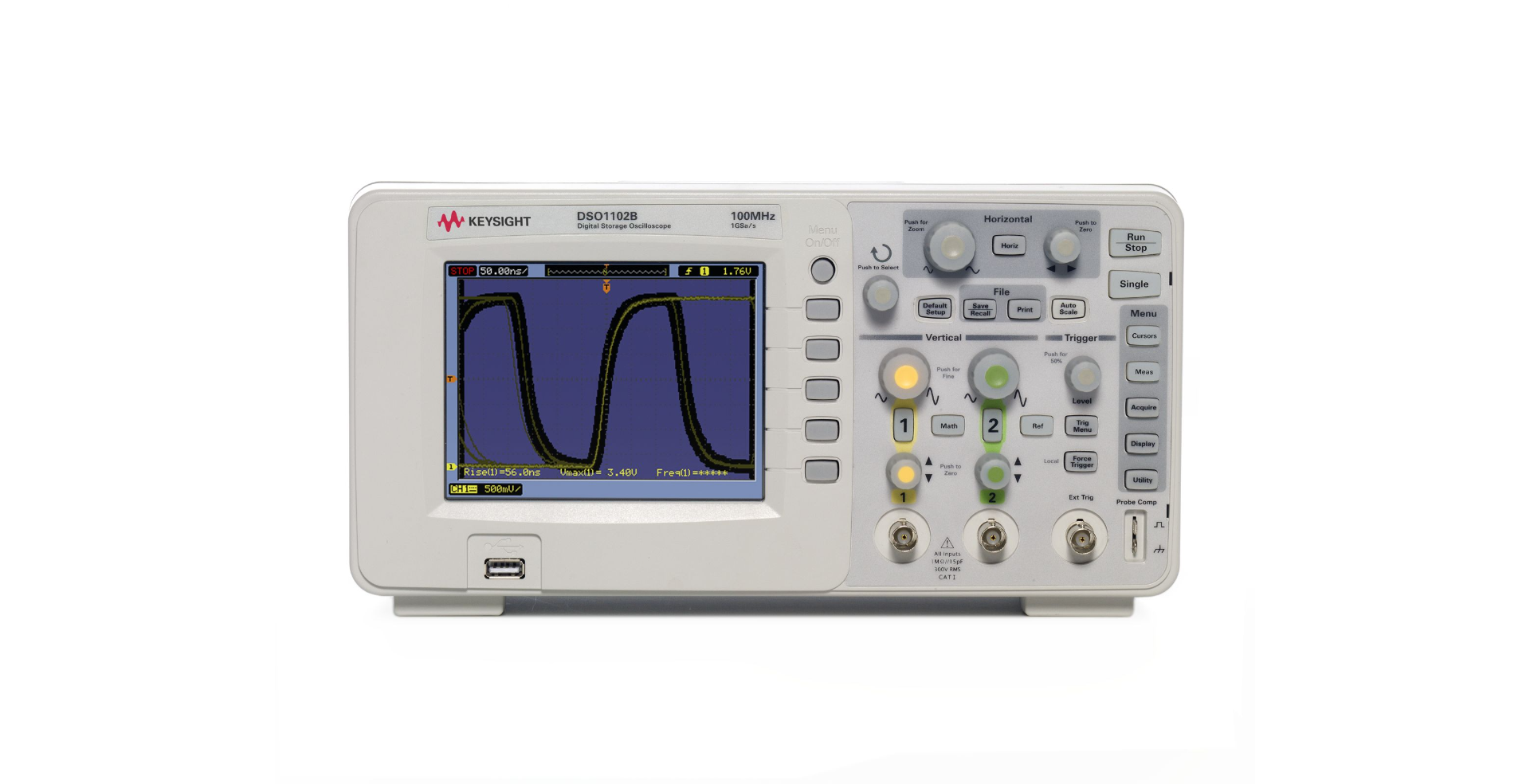 Agilent / Keysight DSO1102B Oscilloscope, 100 MHz, 2 Analog Channels