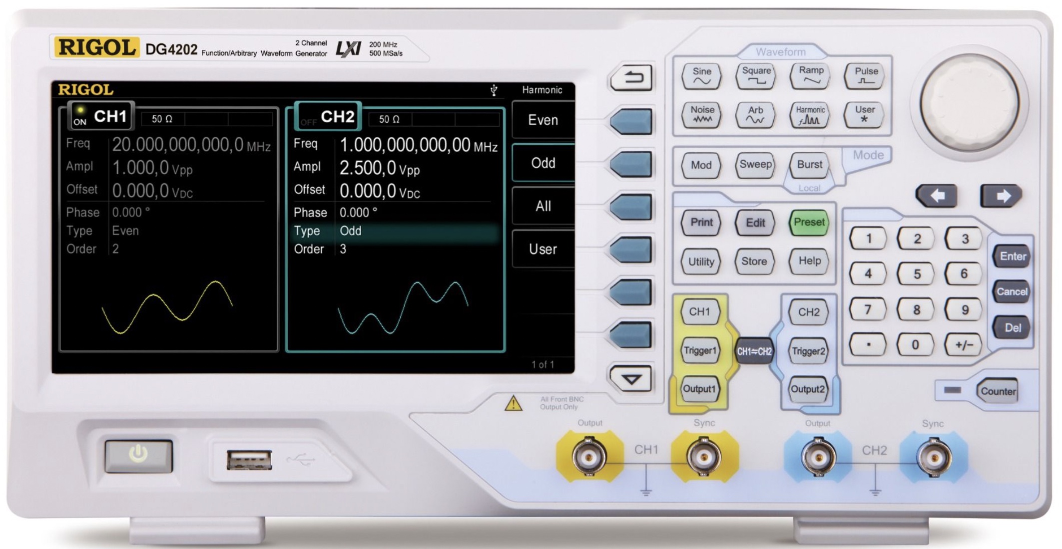 Rigol DG4202 – 200 MHz Arbitrary Waveform Generator