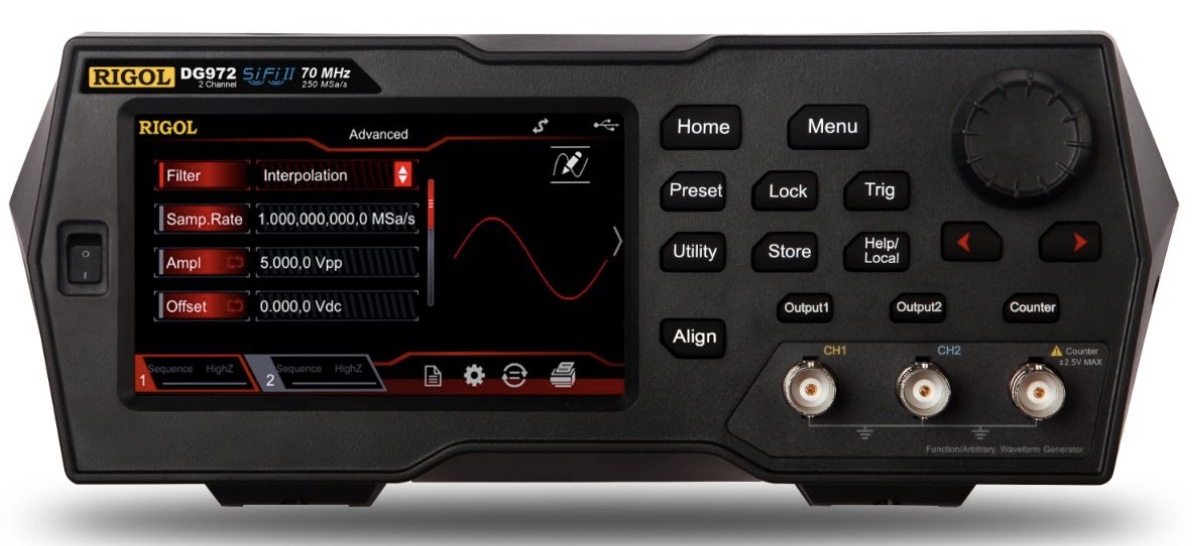Rigol DG972 – 70 MHz Function/Arbitrary Waveform Generator