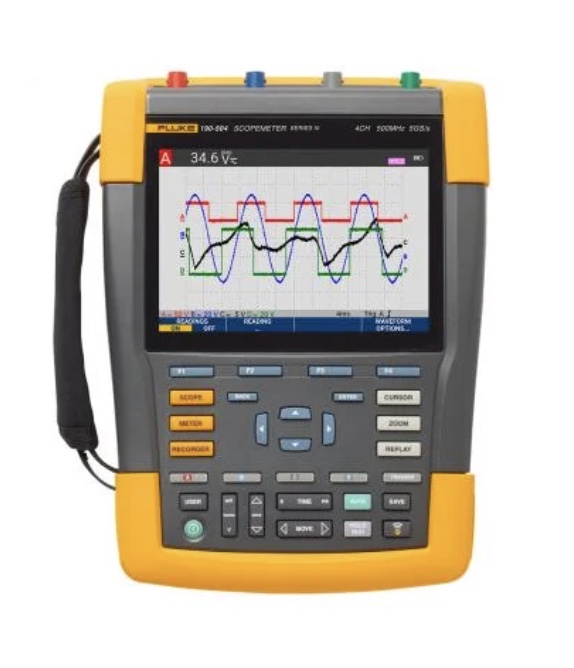 Fluke 190-504/FPC Color ScopeMeter, 500 MHz, 4-channel