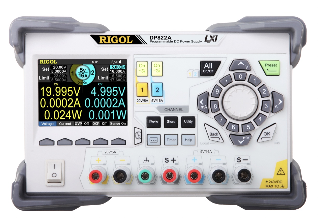 Rigol DP822A – Power Supplies,  up to 180W, 20V/5A, 5V/16A