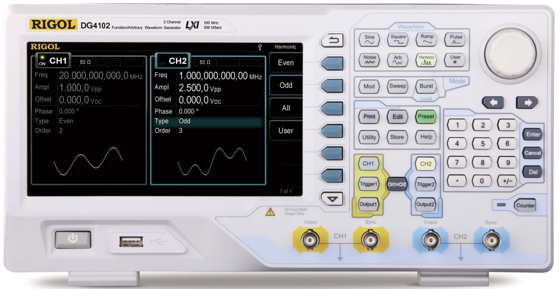 Rigol DG4102 – 100 MHz Arbitrary Waveform Generator