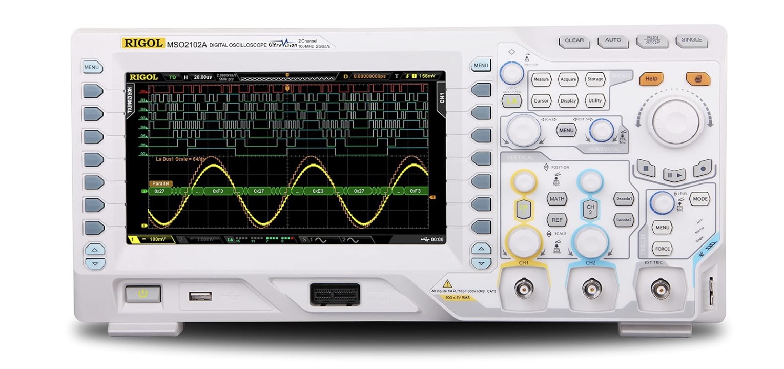 Rigol MSO2102A – 100 MHz, 2 Channels, 16 Digital Channels