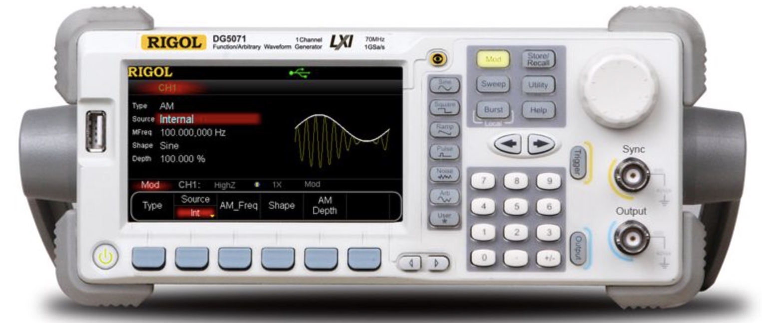 Rigol DG5071 – 70 MHz Function/Arbitrary Waveform Generator, 1 channel, 128 M