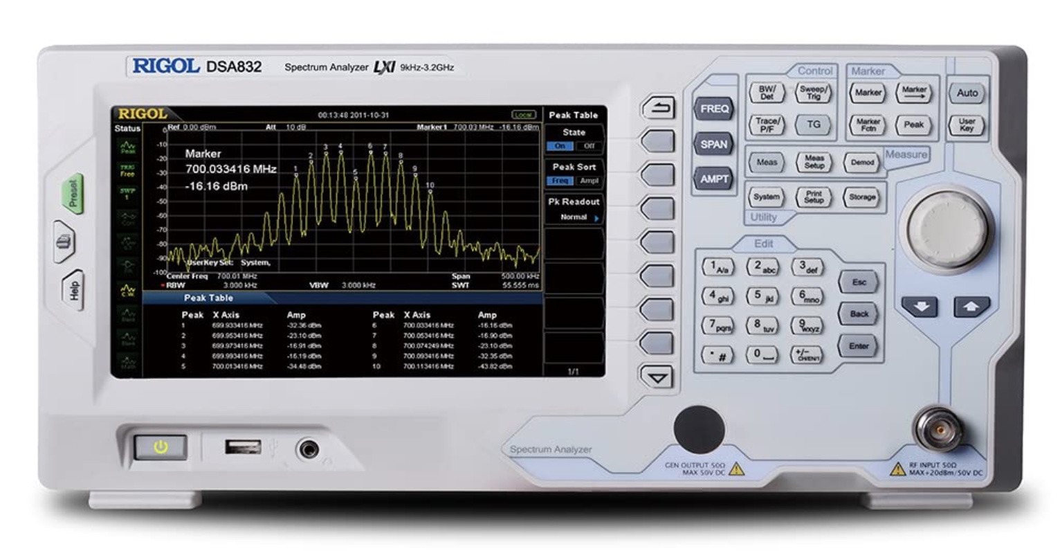 Rigol DSA832 – Spectrum Analyzer 3.2 GHz