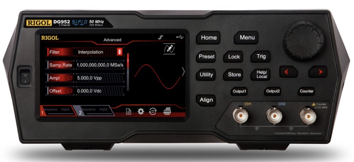 Rigol DG952 – 50 MHz Function/Arbitrary Waveform Generator