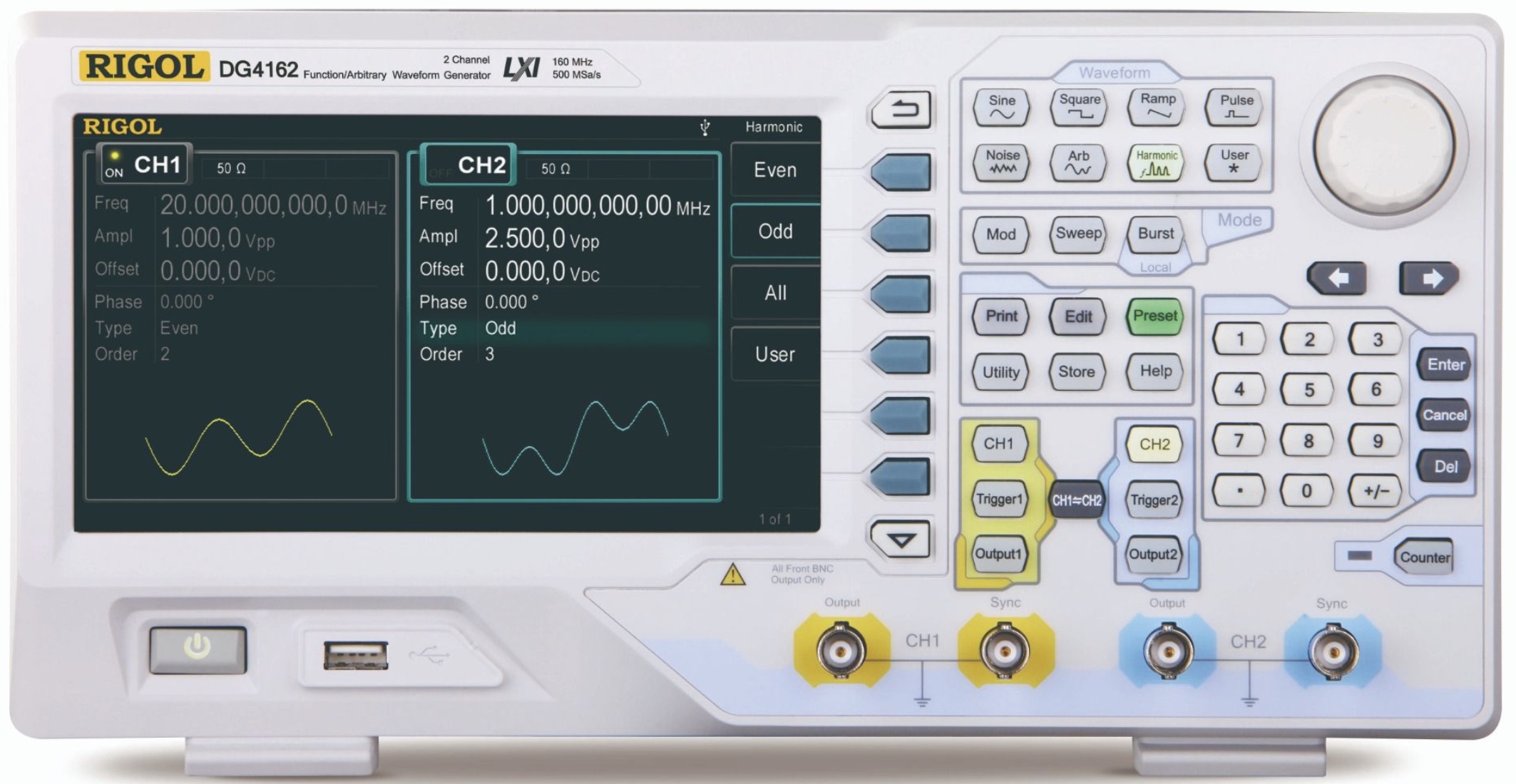 Rigol DG4162 – 160 MHz Arbitrary Waveform Generator