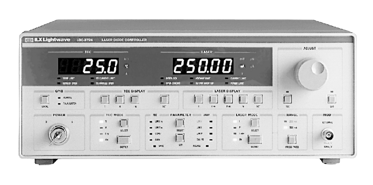 ILX Lightwave LDC-3724: 200/500 mA Laser Diode Controller, LDC-3700 Series  - Wyoming Electronics Inc