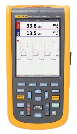 Fluke 123B Industrial ScopeMeter Hand-Held Oscilloscope, 20 MHz