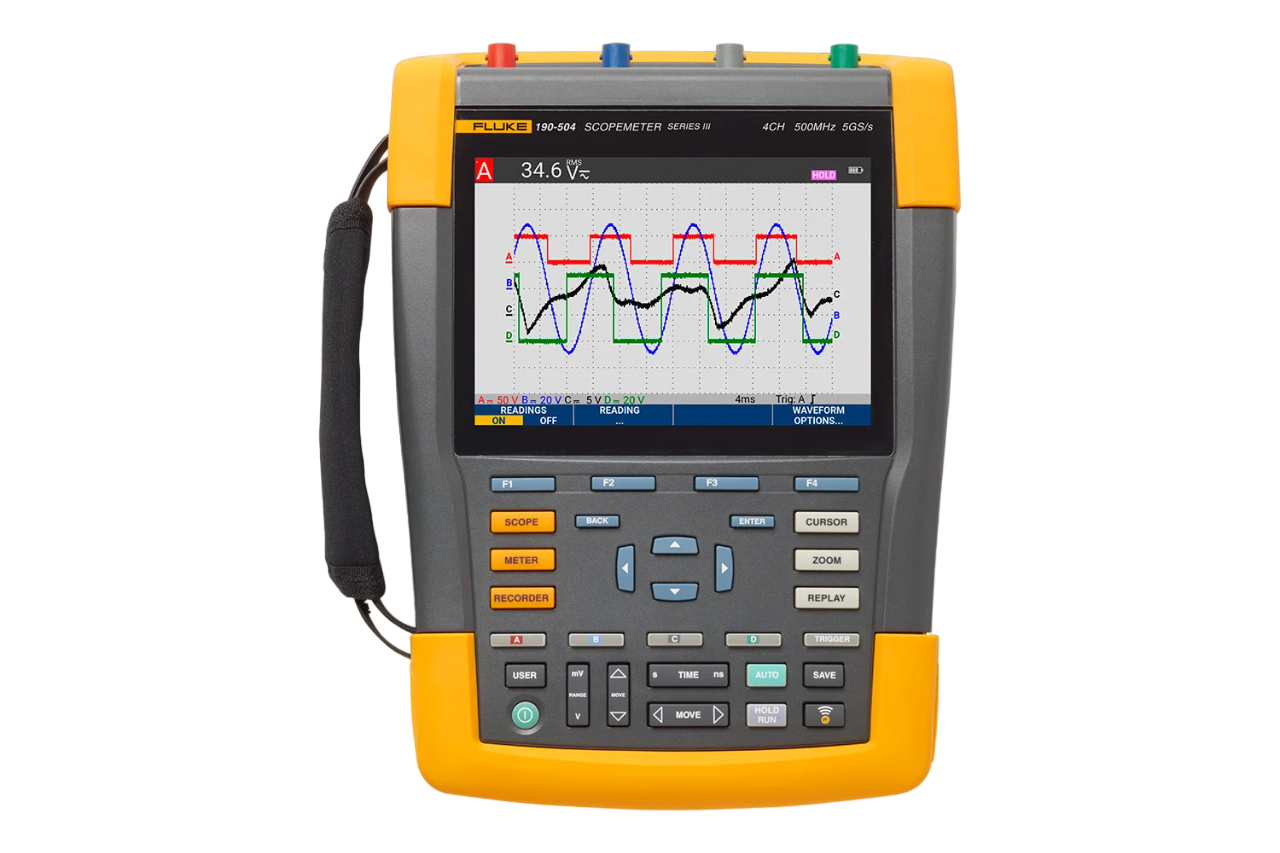 Fluke 190-504-III Color ScopeMeter, 500 MHz, 4 channels