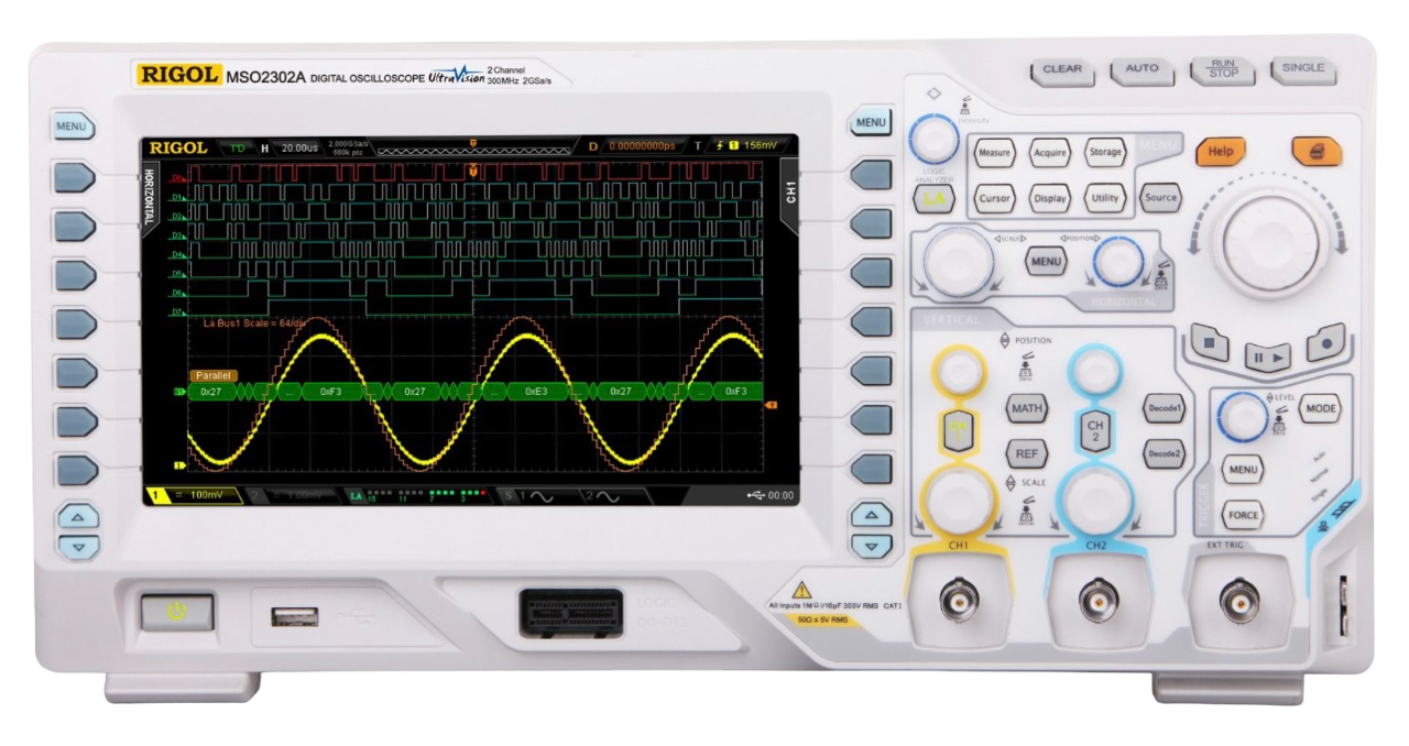 RIGOL MSO2302A-S Mixed Signal Oscilloscope, 2 Channel, 300MHz