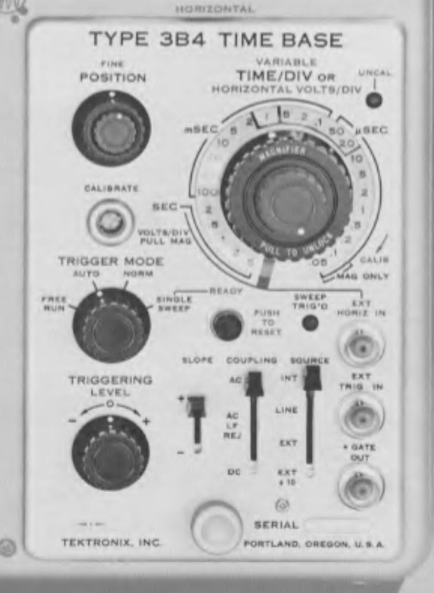 Tektronix Type 3B4 Timebase Plug-in