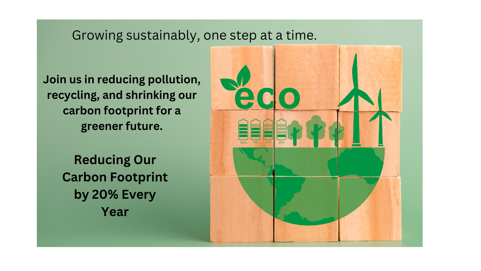Reducing carbon Footprint. The only eco friendly brand in industry