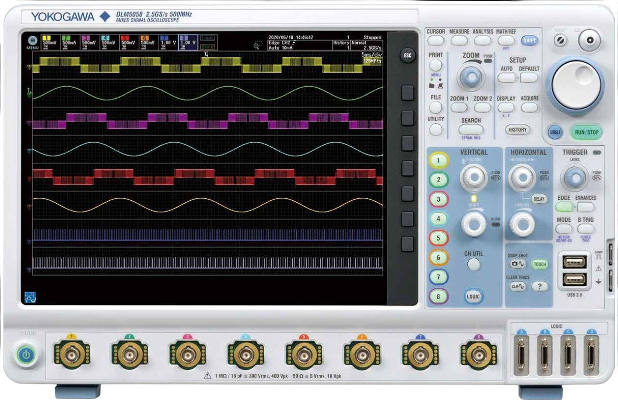 Yokogawa DLM5000 Mixed Signal Oscilloscope: 8-Channel, 500 MHz