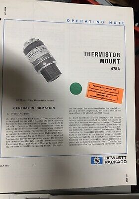 HP 478A Thermistor Mount Operating and Service Manual 198