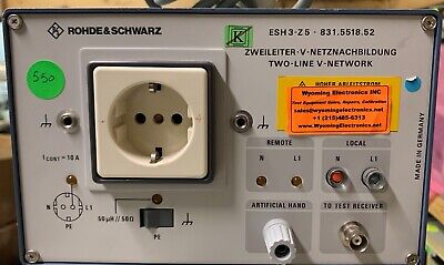 Rohde & Schwarz ESH3-Z5 / ESH 3Z5 Two Line V-Network 831.5518.52 - Wyoming  Electronics Inc