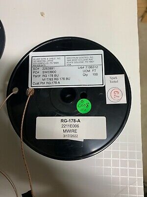 Thermax Wire M17/093 RG178 MIL-C-17, 75 Ohm Coaxial Cable 100 FT. PER SALE