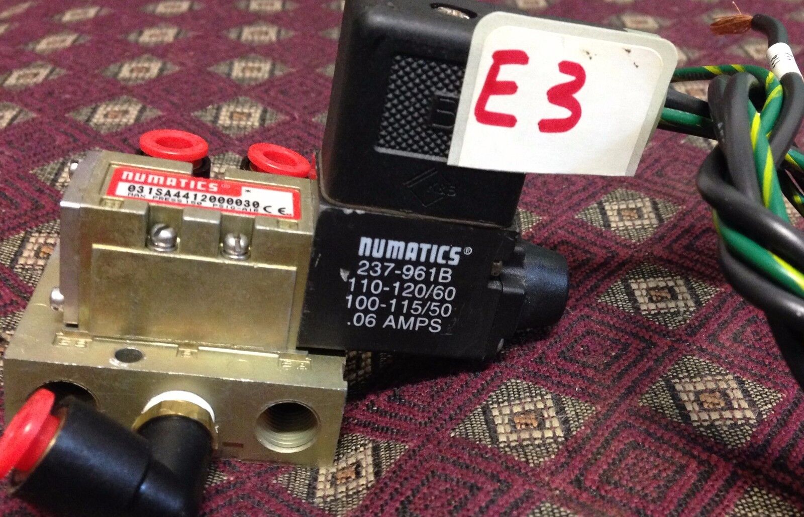 NUMATICS Solenoid Air Control Valve MAX PRESS 150 PSIG  Sold As Is / No Return