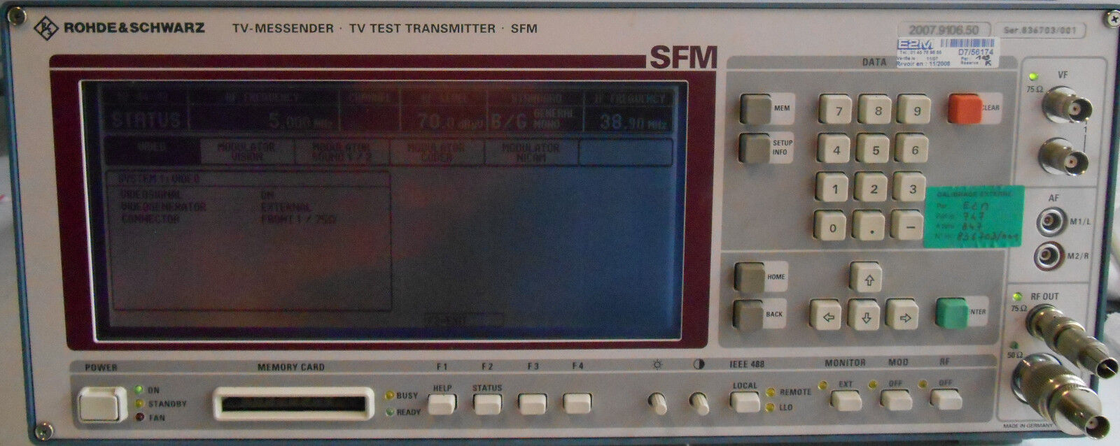 Rohde & Schwarz SFM TV Tester w 2007.9106.50