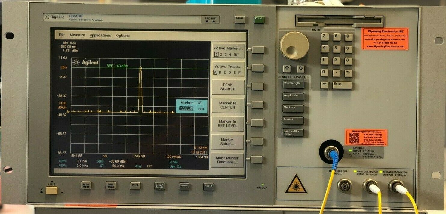 Agilent 86146B 600-1750nm Optical Spectrum Analyzer *CALIBRATED*