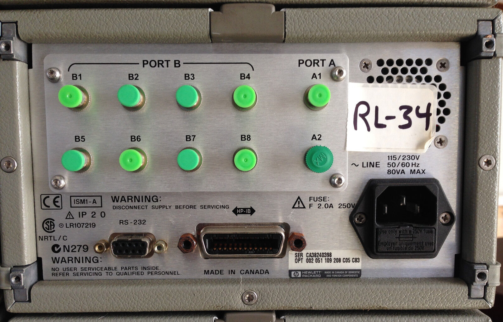 AGILENT 86060C LIGHTWAVE SWITCH OPT 002,051,109,208,C05,C83