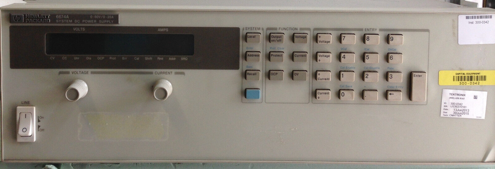 HP Agilent  6674A 60V 35A 2000W DC Power Supply Single Output