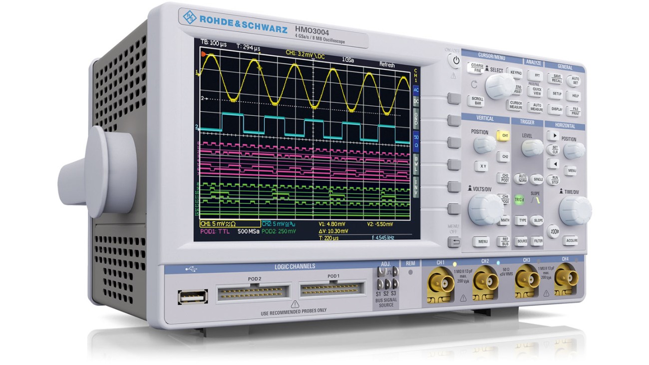 Rohde and Schwarz HMO3034 Mixed Signal Oscilloscope, 300 MHz, 2-Channel Rohde and Schwarz HMO3034 Mixed Signal Oscilloscope, 300 MHz, 2-Channel