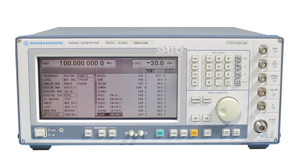 Rohde and Schwarz SMIQ06ATE Vector Signal Generator, 300 kHz to 6.4 GHz Rohde and Schwarz SMIQ06ATE Vector Signal Generator, 300 kHz to 6.4 GHz