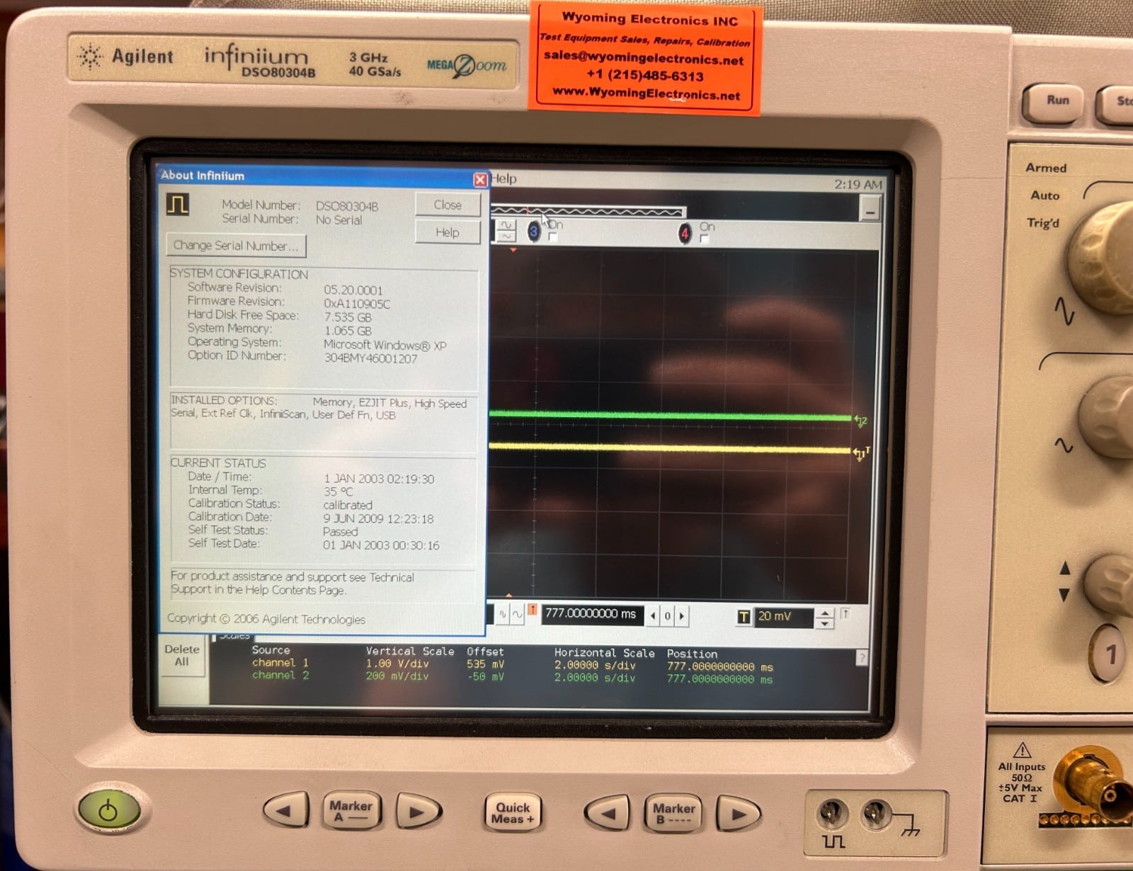 Agilent DSO80304B Digital Signal Oscilloscope 3 GHz 40GS/s W/ opt 1,3,4,9,10 Agilent DSO80304B Digital Signal Oscilloscope 3 GHz 40GS/s W/ opt 1,3,4,9,10 - Image 3