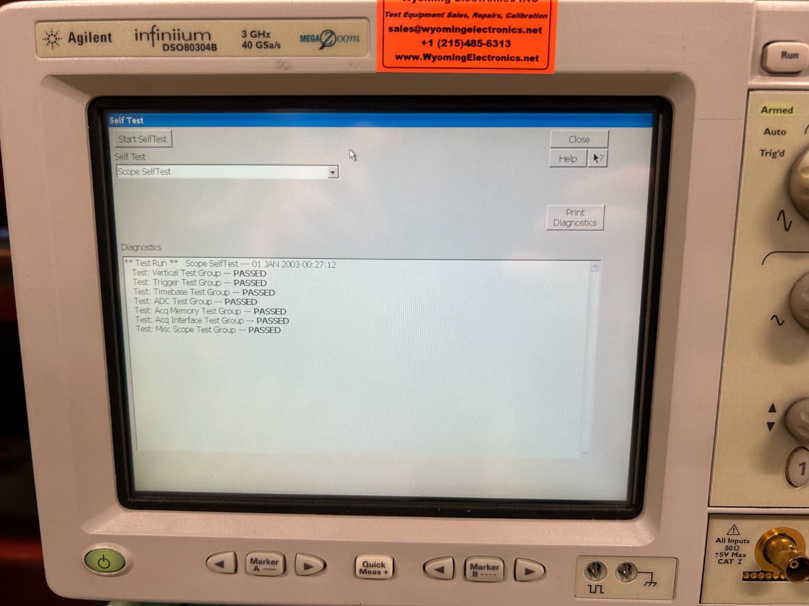 Agilent DSO80304B Digital Signal Oscilloscope 3 GHz 40GS/s W/ opt 1,3,4,9,10 Agilent DSO80304B Digital Signal Oscilloscope 3 GHz 40GS/s W/ opt 1,3,4,9,10 - Image 5