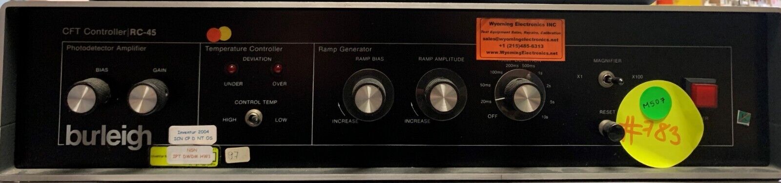 Burleigh Instruments Photodetector Amplifier Laboratory CFT Controller RC-45