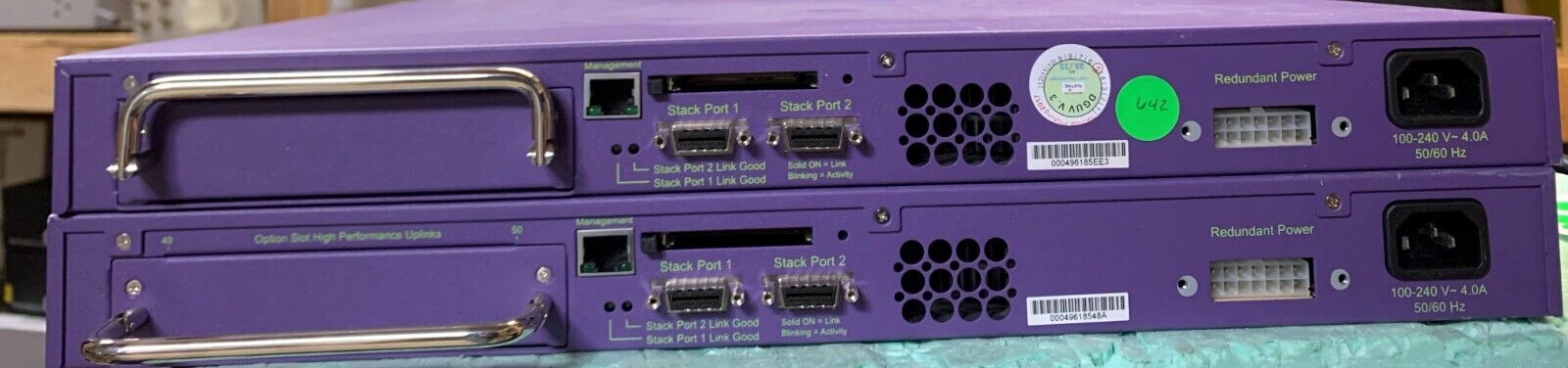 EXTREME NETWORKS SUMMIT 400-48T  48-Prt Network Gigabit Switch QTY 2